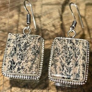 Honey Dendritic Earrings 1 7/8”